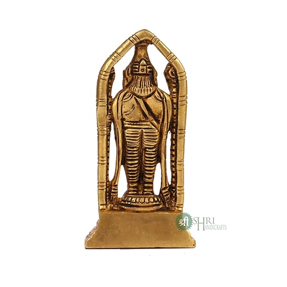 Indicast Brass Tirupati Balaji Idol Murti of Shree Venkateswara Sculpture for Home Decor - Height 11 Cms