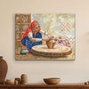 ArtX Paper Woman Making Pots AXDMD-0102-VIL Indian Village Scene Nature Wall Art Painting