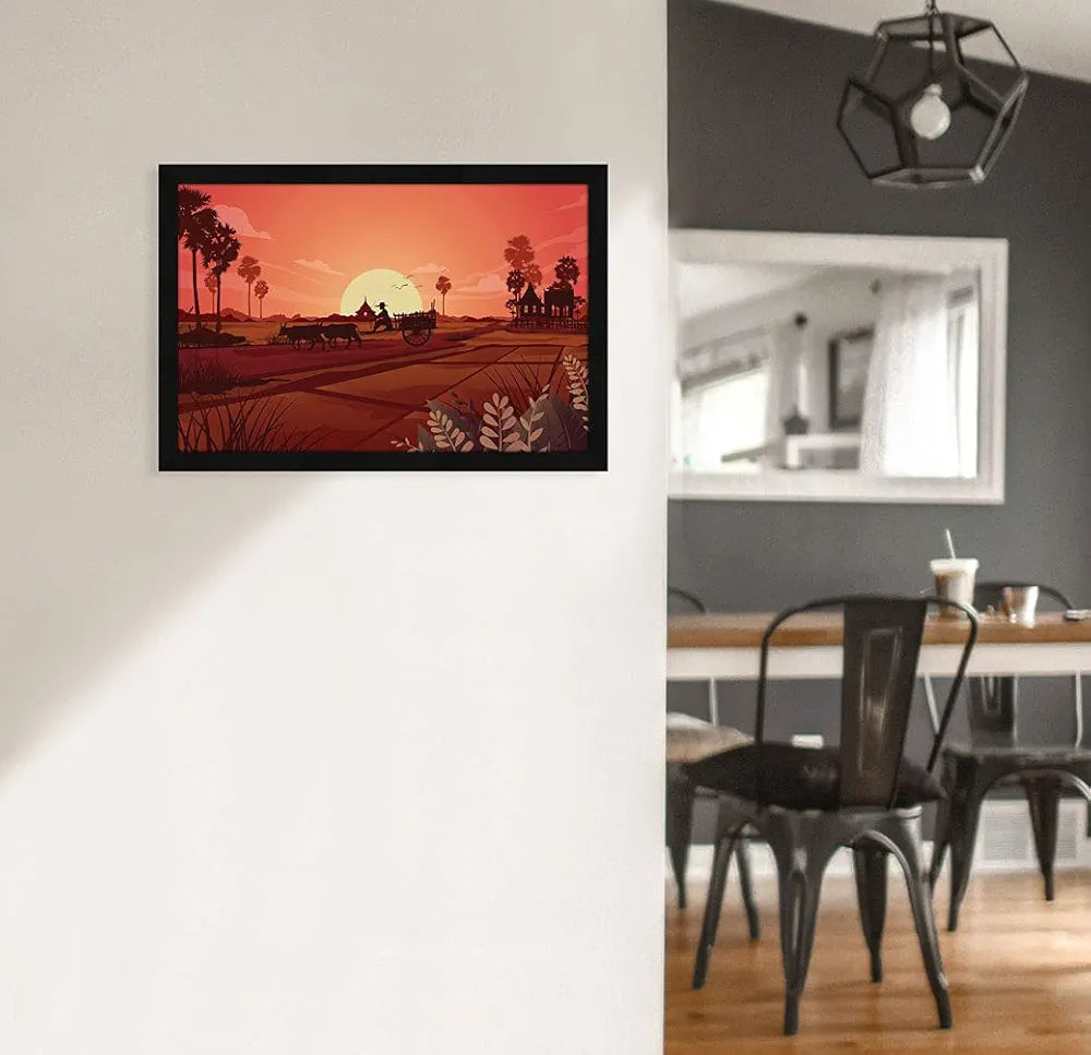 ArtX Paper Village Scenic Wall Art Painting AXI00201-VIL