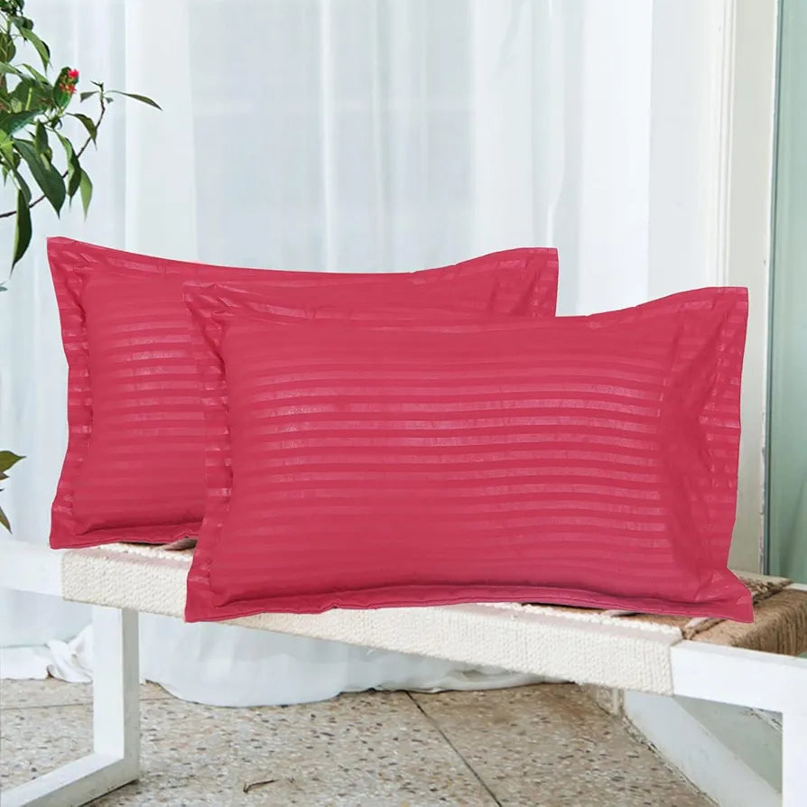 Cloth Fusion Glace Cotton Pillow Cover Set of 2 with Envelope Closure Soft Pillow Red