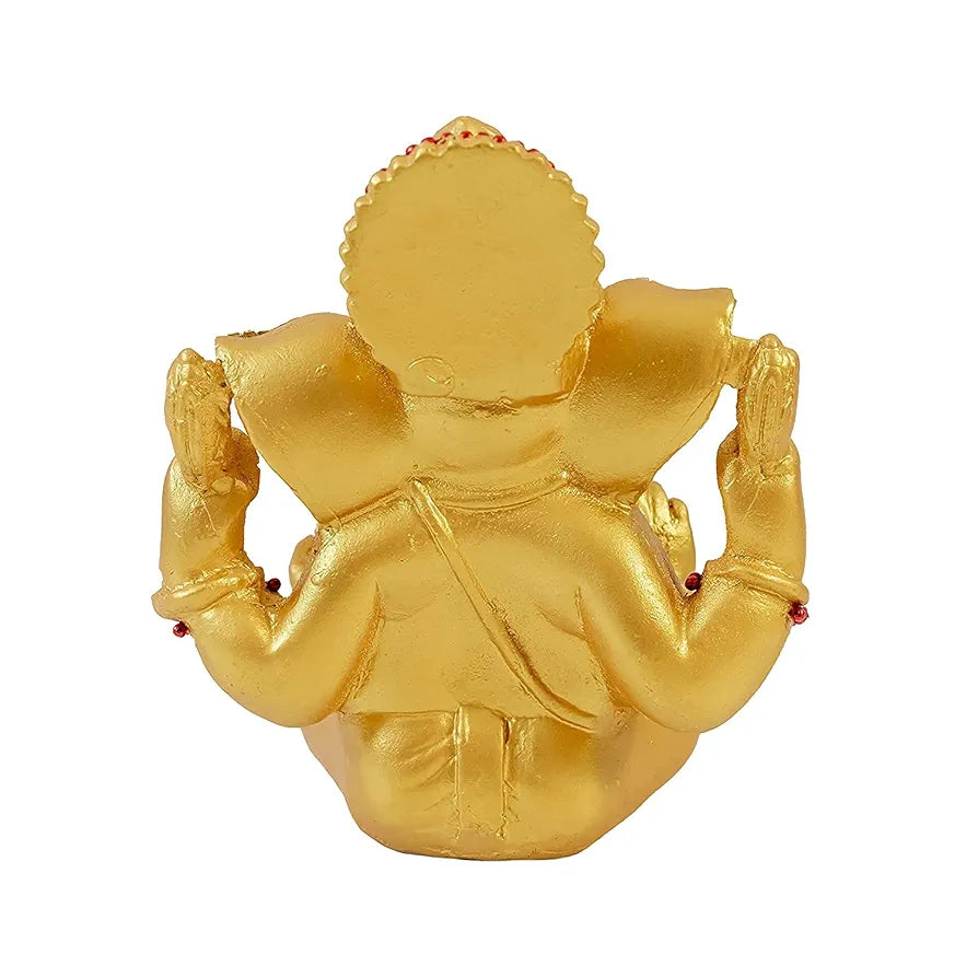 Jaipur Ace Sitting Vinayak Statue Golden Ganesh Idol Sitting Ganesha Golden