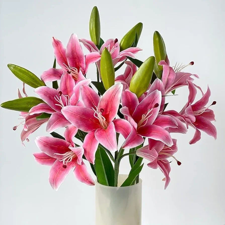 Lily Artificial Flowers Sticks Red
