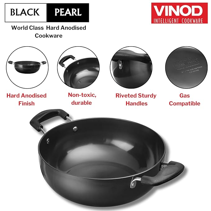Vinod Anodised Induction Friendly Kadai | 4.1 Litres