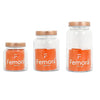 Femora Kitchen Storage Jars Clear Glass Jar With Steel Lid Air Tight Jar | Pack of 3