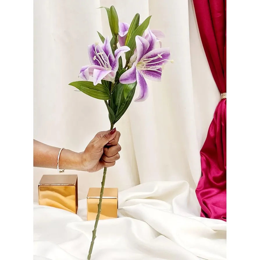 Lily Artificial Flowers Sticks Purple