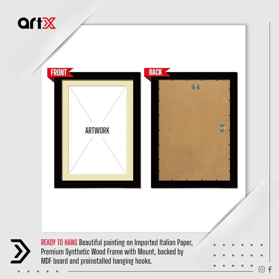 ArtX Paper Premium Rajasthani Bani Thani And Banna Traditional Wall Art Painting Set of 2