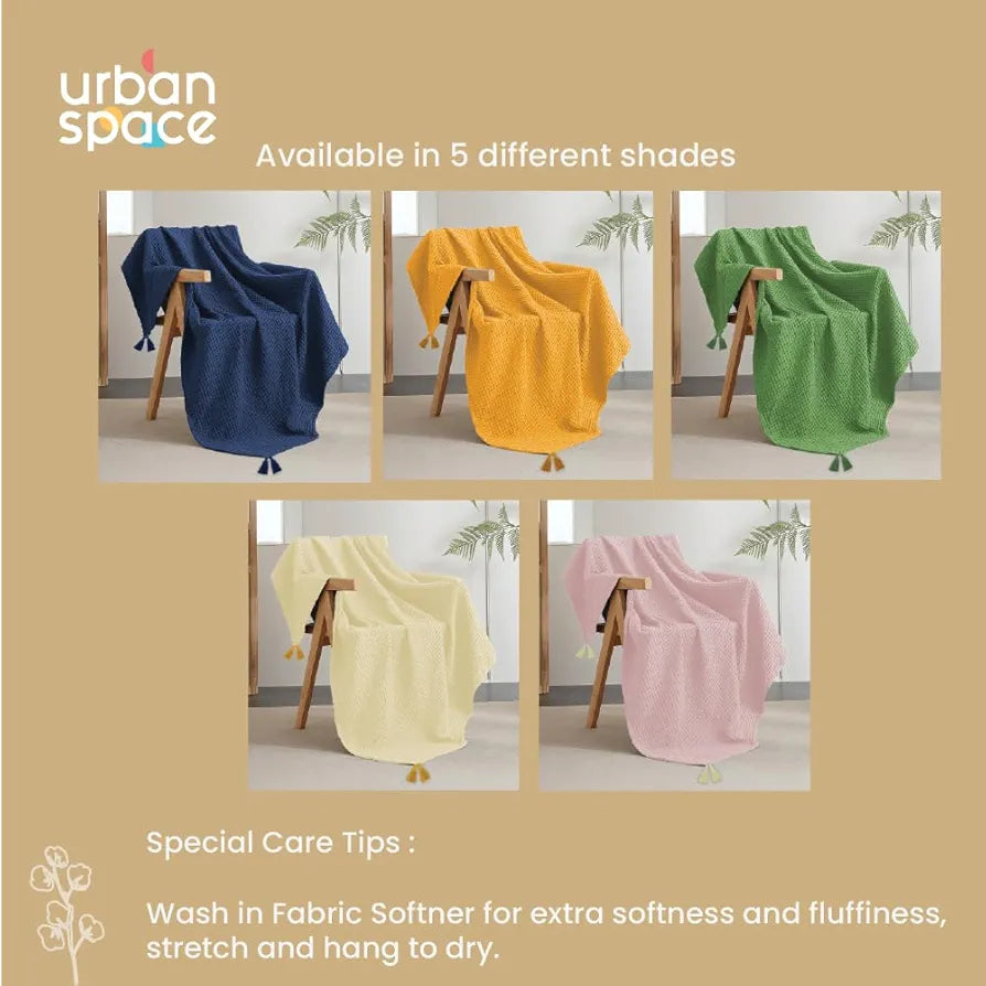 Urban Space Cotton Waffle Throw Blanket, Soft Decorative Throw for Living Room, Sofa, Chair and Couch, Handmade,Reversible and Breathable Throw Waffle Sage Green