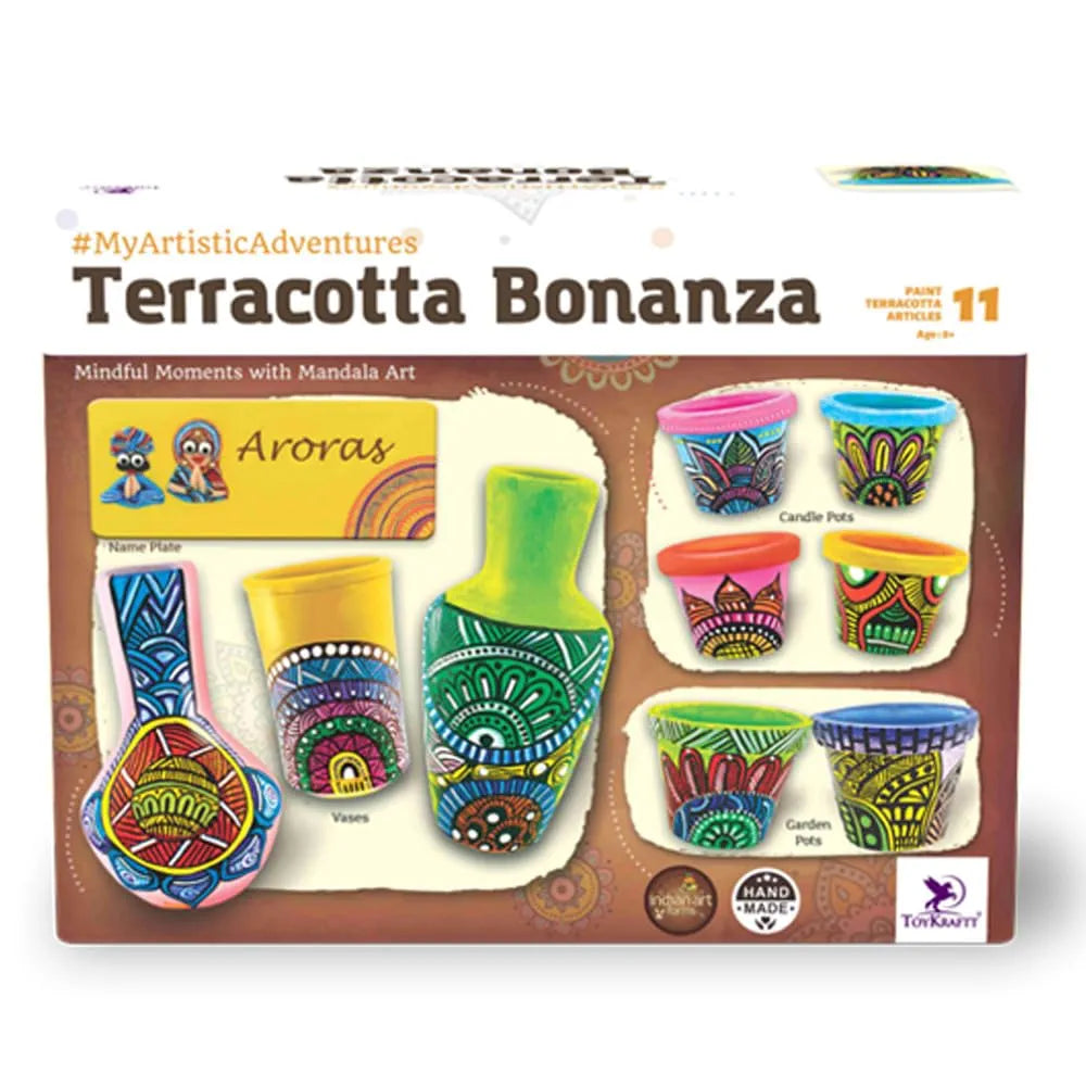 TOYKRAFTT Pot Painting Kit Mandala Designs, Art & Craft for Kids 7+ Years, Gifts for Girls Boys, Terracotta Bonanza