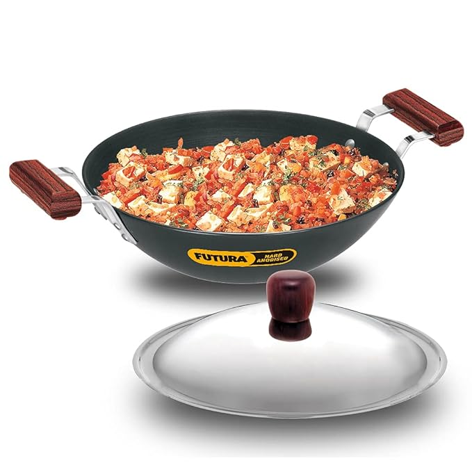 Hawkins Futura Hard Anodised Deep-Fry Pan 3.75 L, 30 cm, 4.06 mm with SS Lid