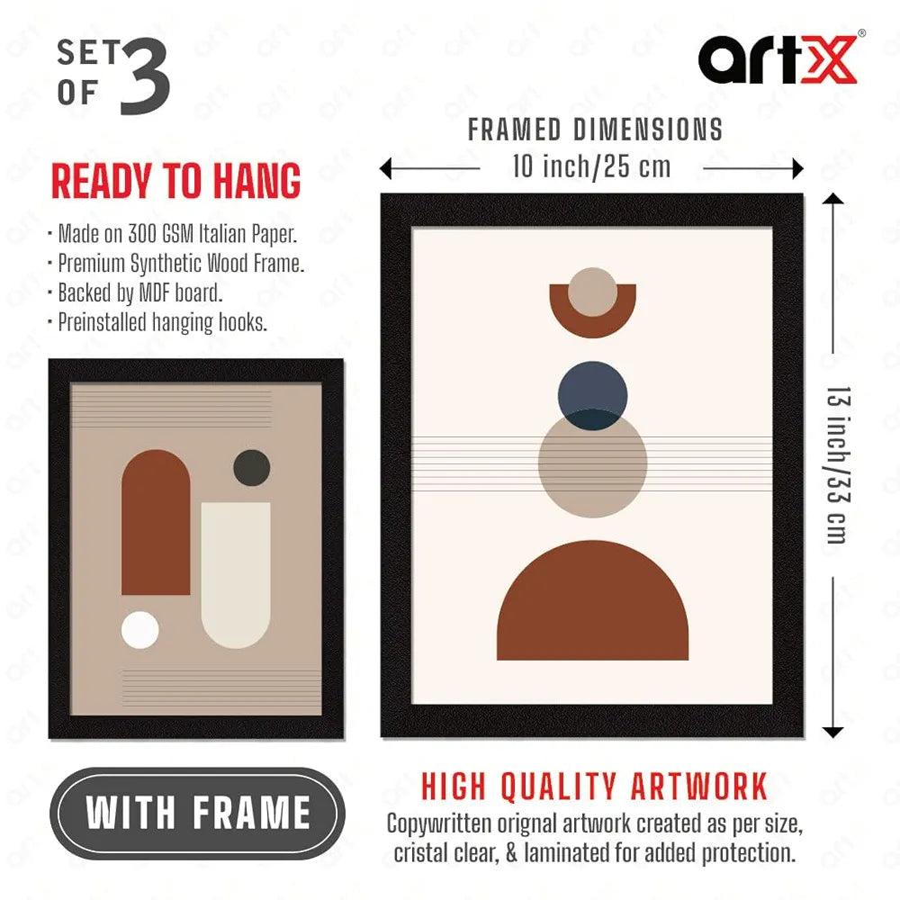 ArtX Paper Circles Boho Wall Painting Multicolor Bohemian Set of 3