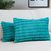 Homadorn Luxury Plush Fur Reversible Cushion Cover Ultra Soft & Cozy Teal