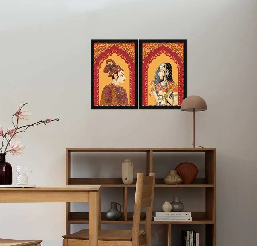 ArtX Traditional Bani Thani and Banna Painting Multicolor Indian Set of 2