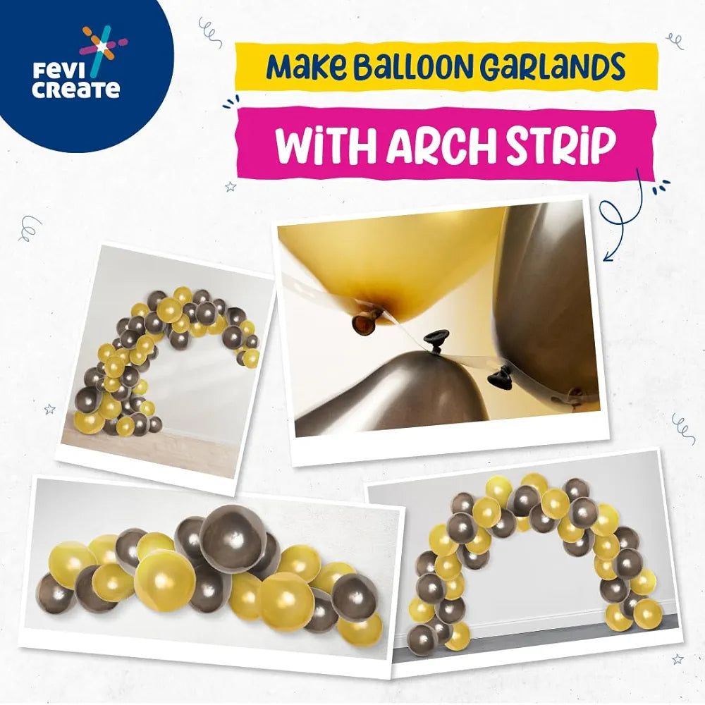 Fevicreate Unforgettable Celebrations with the Fevicreate Birthday Decor Kit - Metallic Balloons, Blowing Pump, Balloon Arch, Birthday Banner, Fevicol Glue Drops - Effortless Elegance!