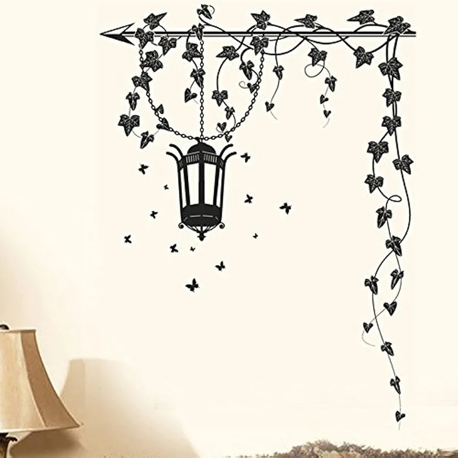 Decals Design 5785 StickersKart PVC Vinyl Wall Stickers Hanging Lamp and Vines Black 70cm x 50cm