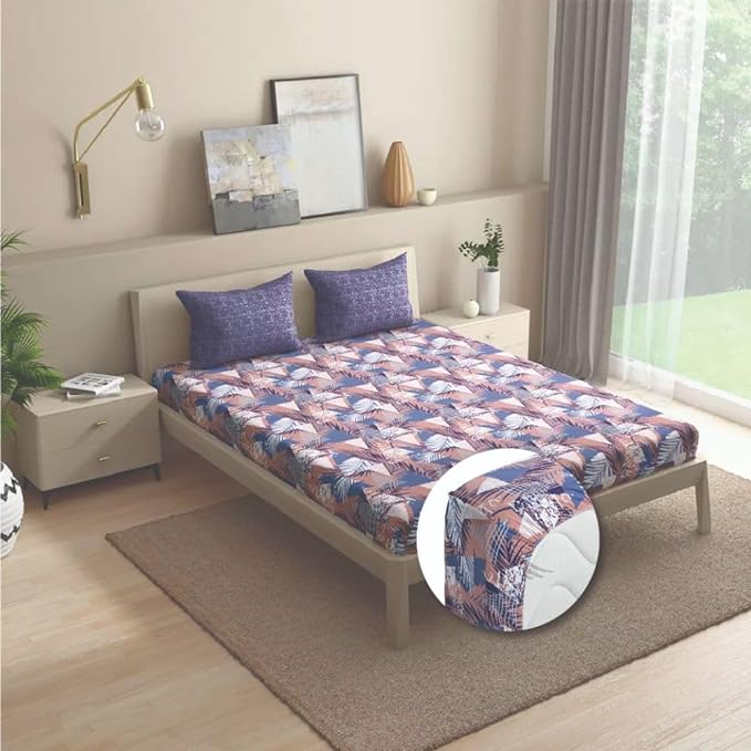 Wakefit Bedsheet For King Size Bedsheet King Size Bed Cotton 2 Pillow Covers Elastic Fitted Sheet Mambo Multicolor