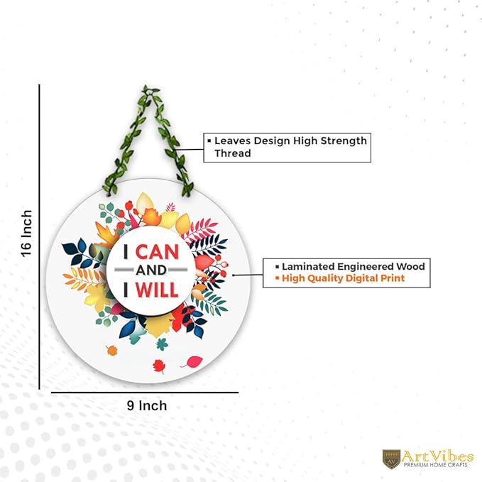 Artvibes I Can and I Will Wall Hanging for Home | Decorative Items for Home Wall