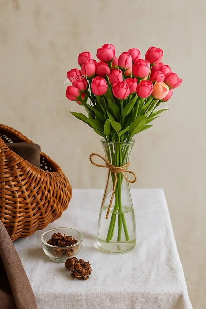 Mini Artificial Peony Flower Bunches Small Set of 4