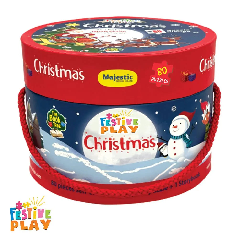 THE BOOK TREE Christmas Puzzle Gift Box For Kids I 80 Puzzle Pieces & 1 Storybook I Christmas Puzzle For Children I Ideal Christmas Gift For Kids I Gift Box By Majestic Book Club - Christmas Gifts