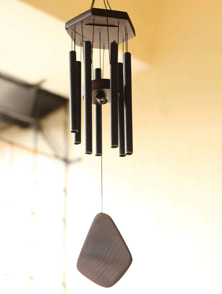 Lilone 7 Pipe Black Wind Chimes Sweet Sound 60 cm Long