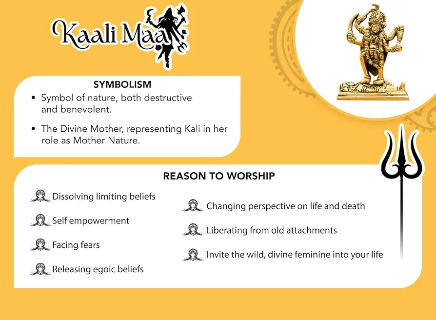 Ekhasa Pure Brass Mata Rani Murti Kali Maa Idol for Car Dashboard