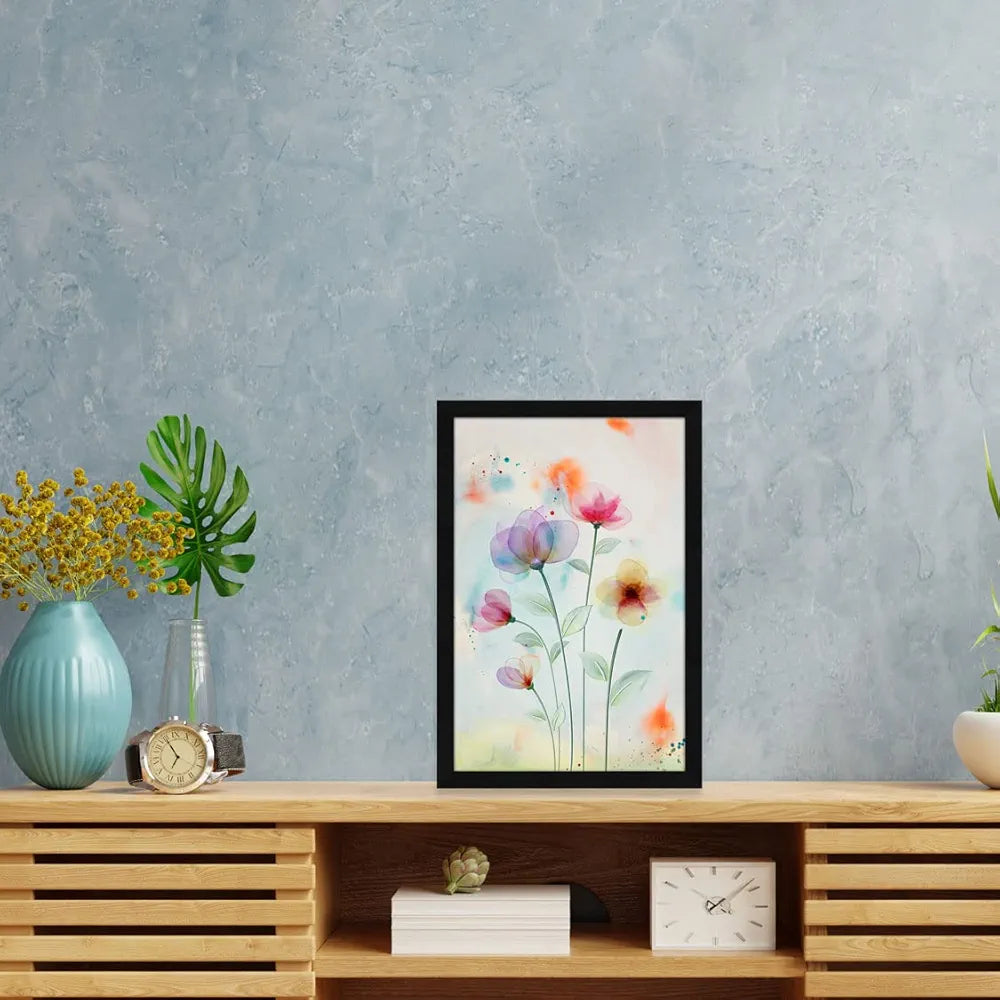 ArtX Paper Watercolor Flower Framed Wall Art Painting