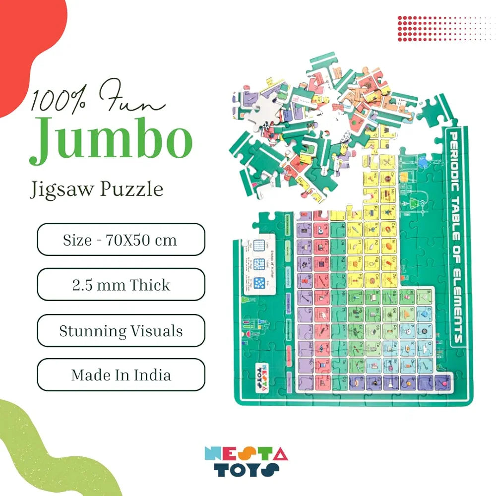 NESTA TOYS - Floor Puzzle & Game, Periodic Table of Elements Jigsaw Puzzle, Educational Toy, Gifts for Boys & Girls Ages 6 to 14 | 108 pcs, 70 x 50 cm