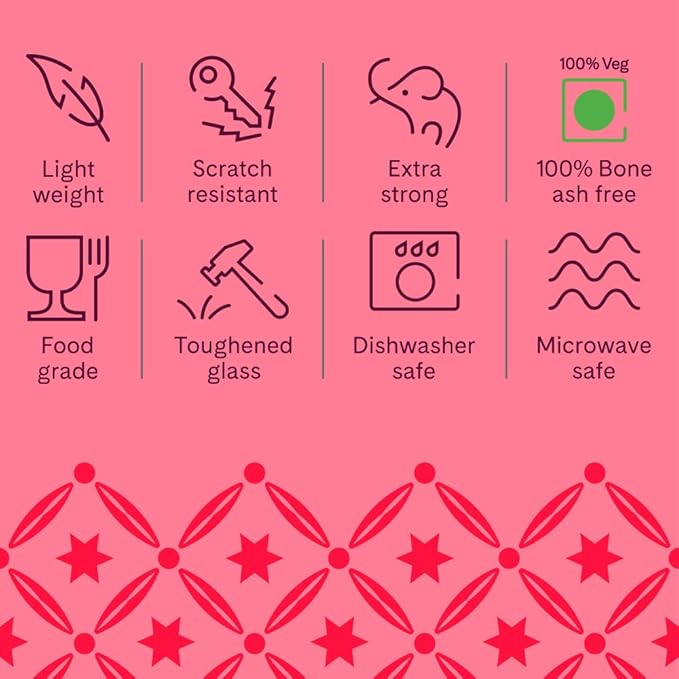 Larah by Borosil Crysta Series Macy Opalware Mug | Set of 6 Tea/coffee Mugs | 100 Ml Each