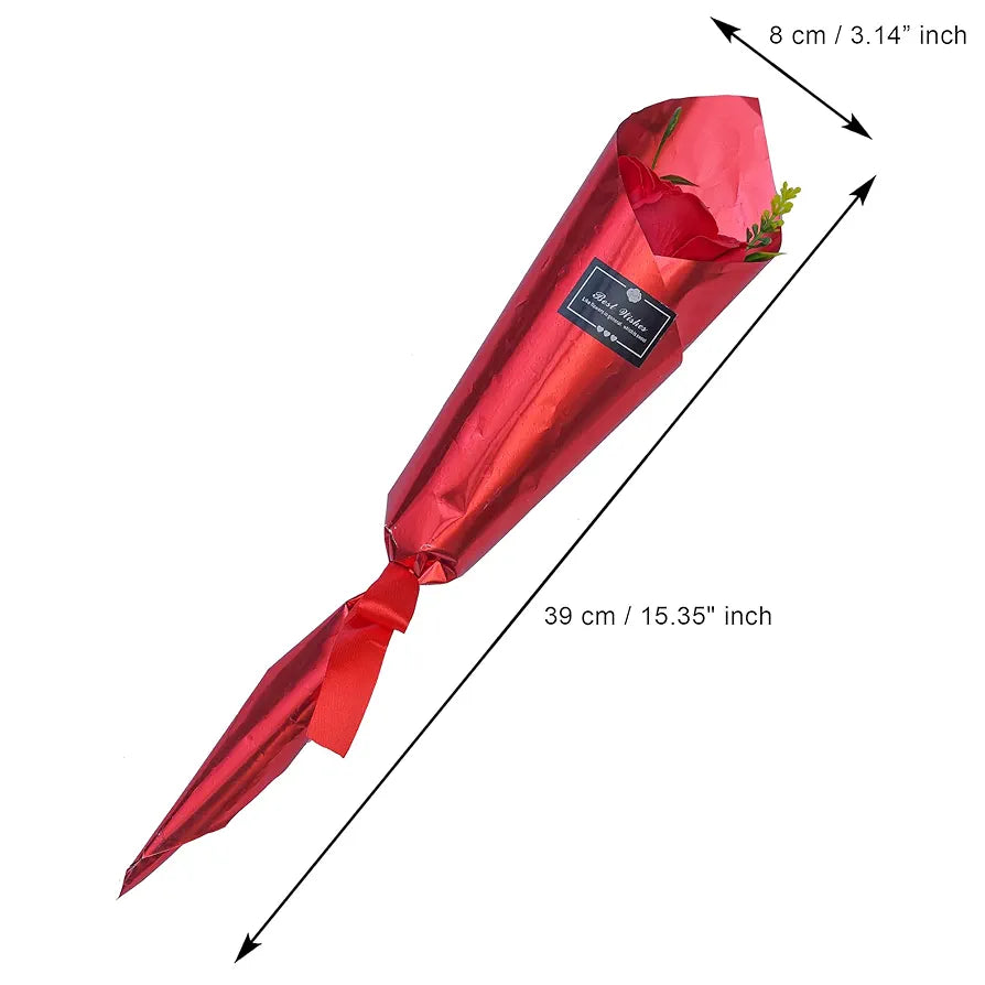 Best Wishes Artificial Red Rose Flower Decorative Showpiece