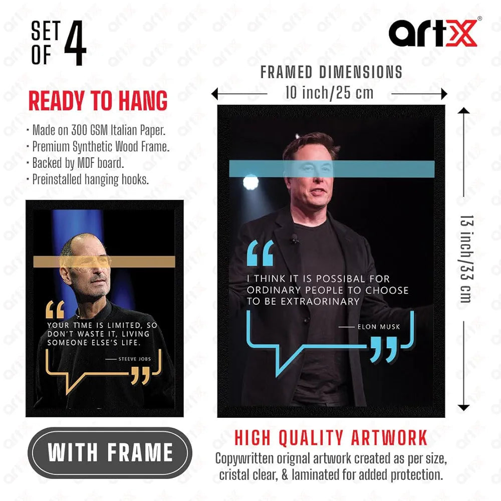 ArtX Paper Big Quote Wall Frame Art Painting AXF00116-MOT Set of 4