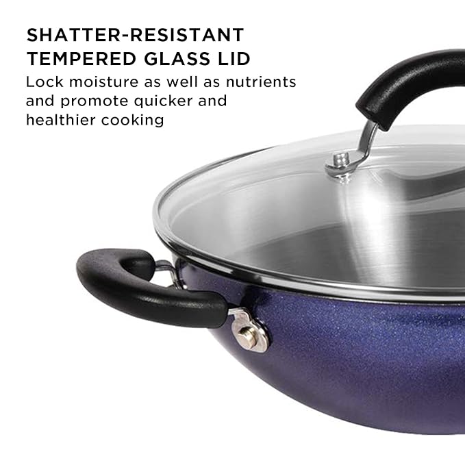 Meyer Centennial Nickel Free Kadai Steel Kadhai for Deep Frying 26cm Blue Diamond