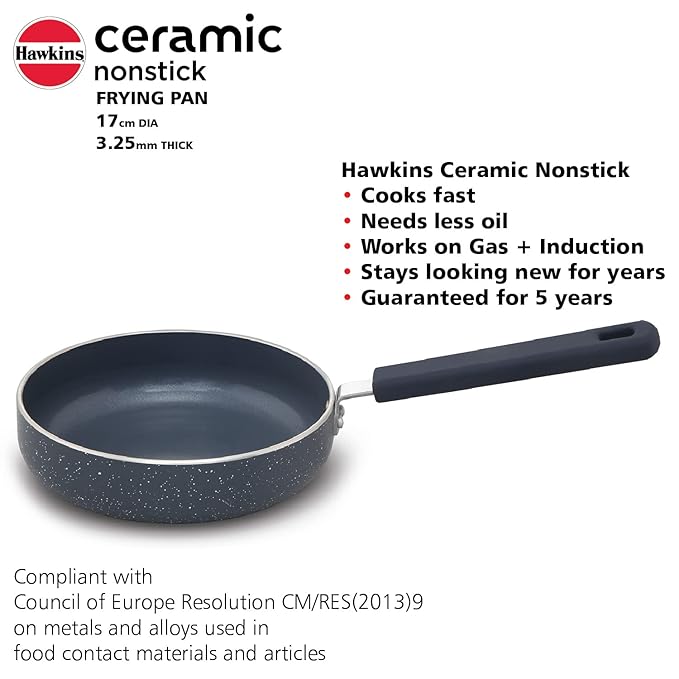 Hawkins Ceramic Nonstick Frying Pan 17 cm Diameter Induction Fry Pan