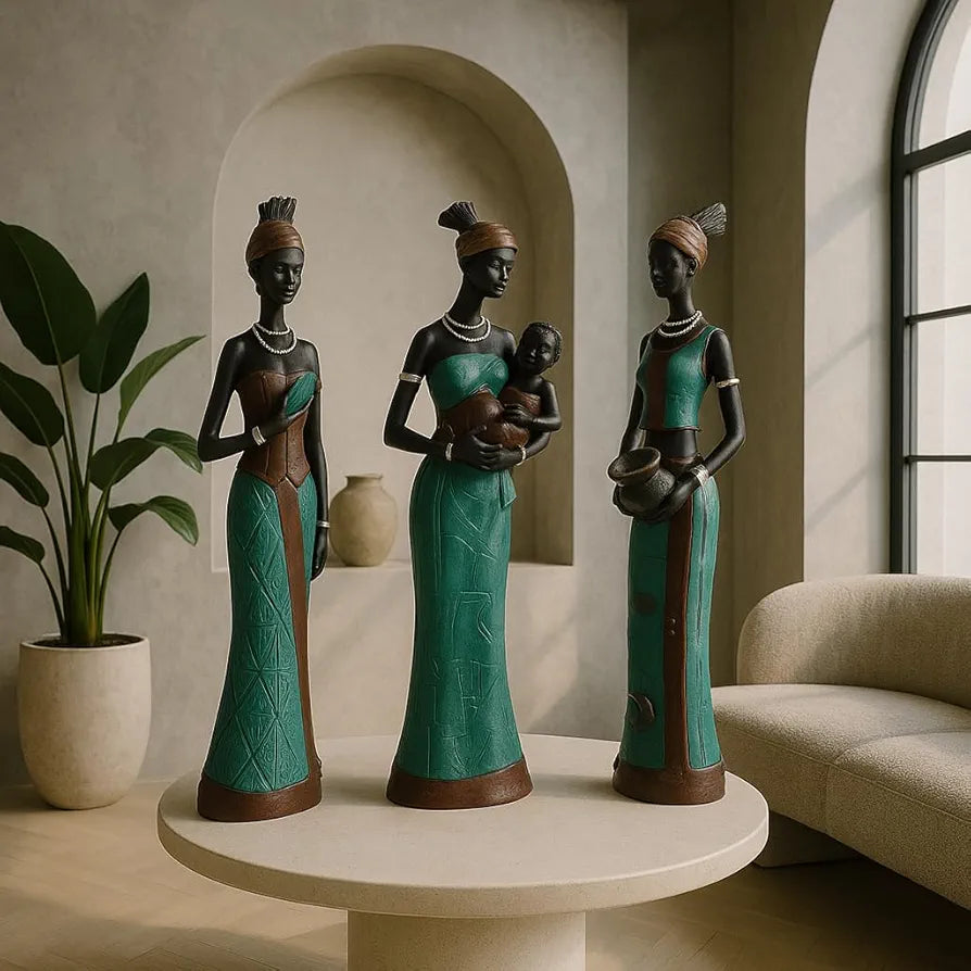 Xtore Beautiful Finish Uniquely Hand Crafted Home Decor African Tribal Women Art Piece