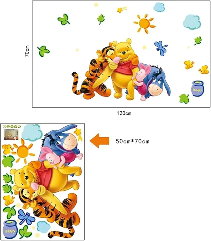 Jaamso Royals Winnie the Pooh Vinyl Self-adhesive Wall Stickers Winnie the pooh