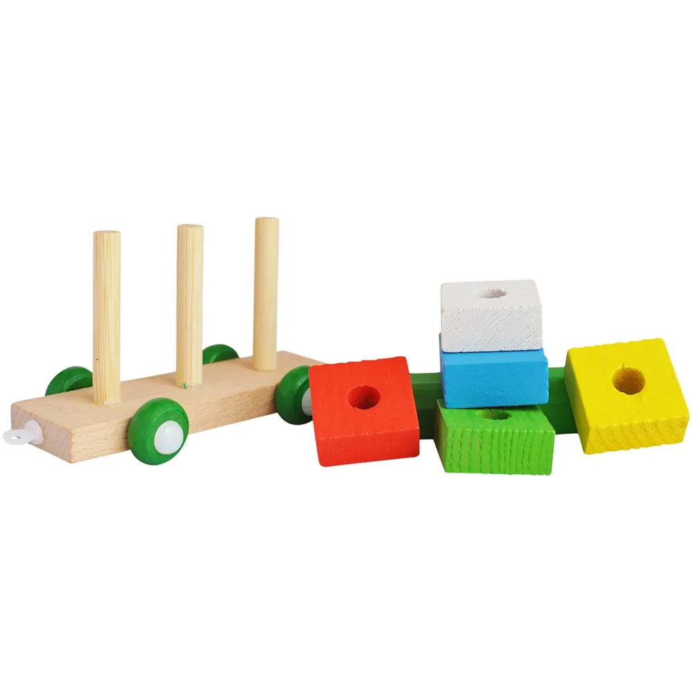 Trinkets & More - Shape Sorter Train  Geometric Shapes Wooden Puzzle Stacking Toy Early Educational Toys Toddlers Kids 3 + Years