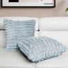 Homadorn Luxury Plush Fur Reversible Cushion Cover Ultra Soft & Cozy Silver Grey