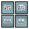 ArtX Paper Motivational Quote Dream Big Wall Art Painting With Frame Set of 4