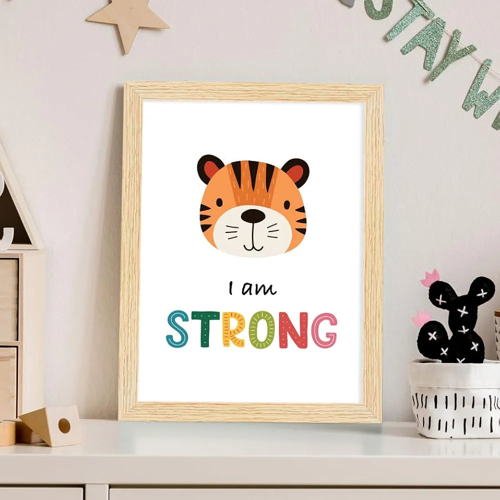 ArtX Paper Cartoon Animals Motivational-02 Quotes Wall Paintings Set of 6