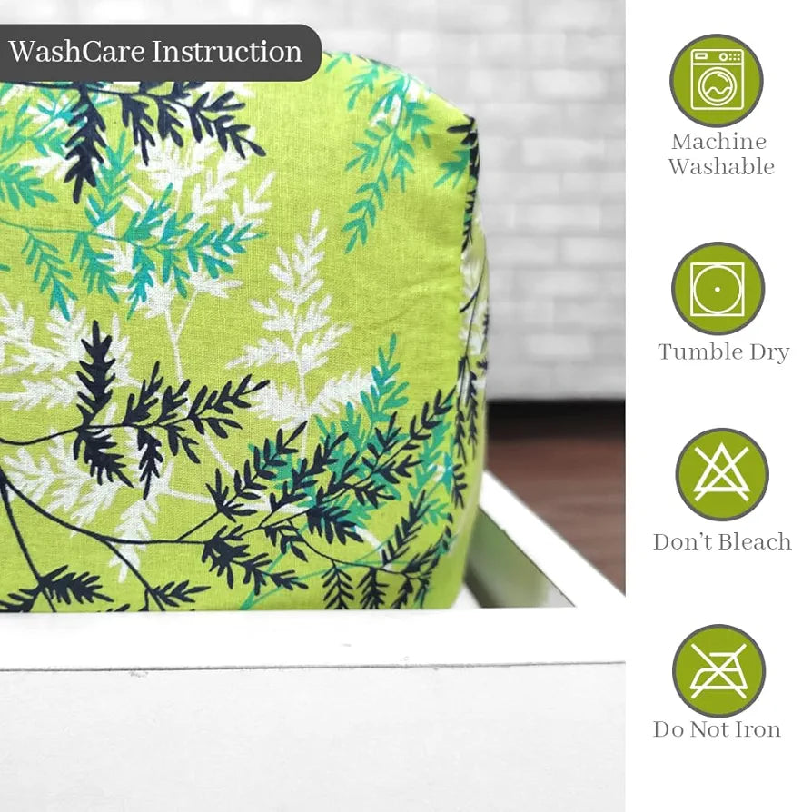 Divine Casa 144 TC 100% Cotton Floral Green Cotton Lightweight King Size Bedsheet with Elastic Fitted Colour Lime Punch