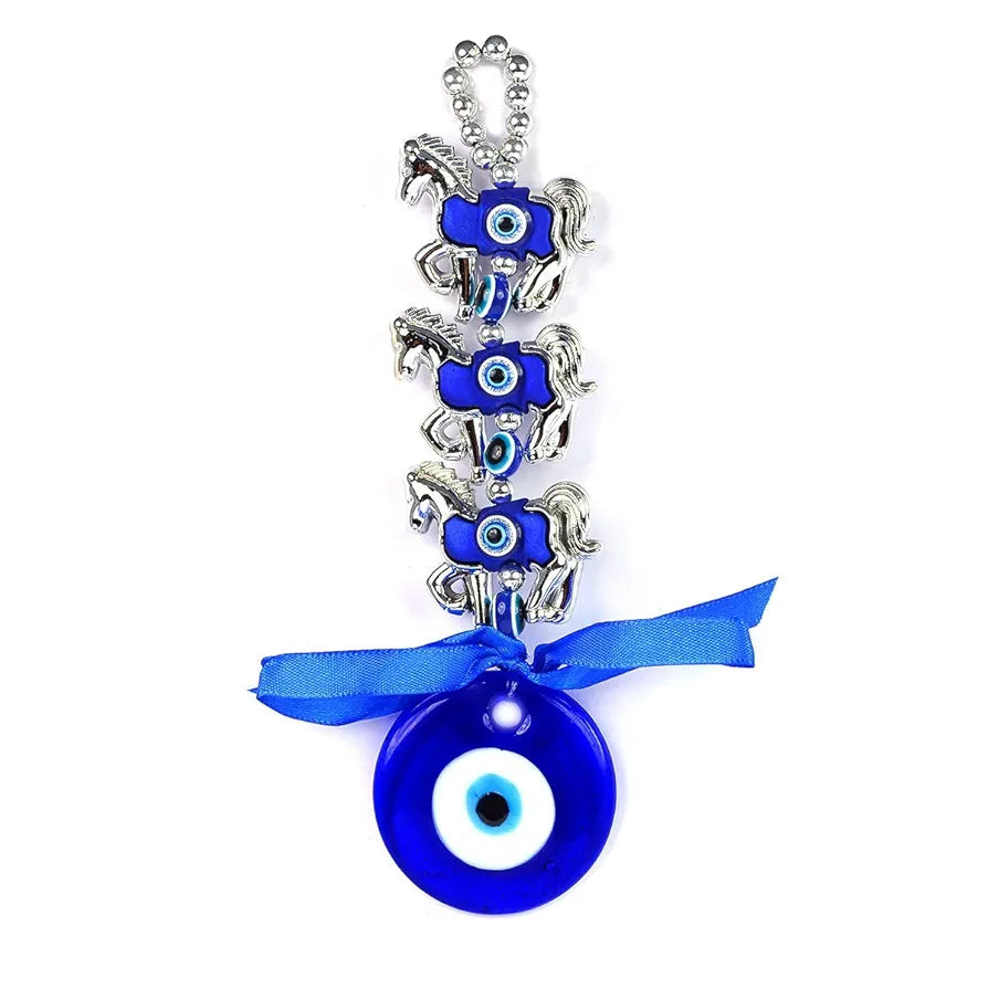 Shubhanjali 3 Horse Evil Eye Hanging for Home