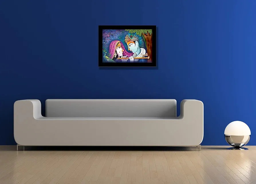 Lifehaxtore Krishna Radha Art Framed painting Abstract Art - Radha Krishna Model 1