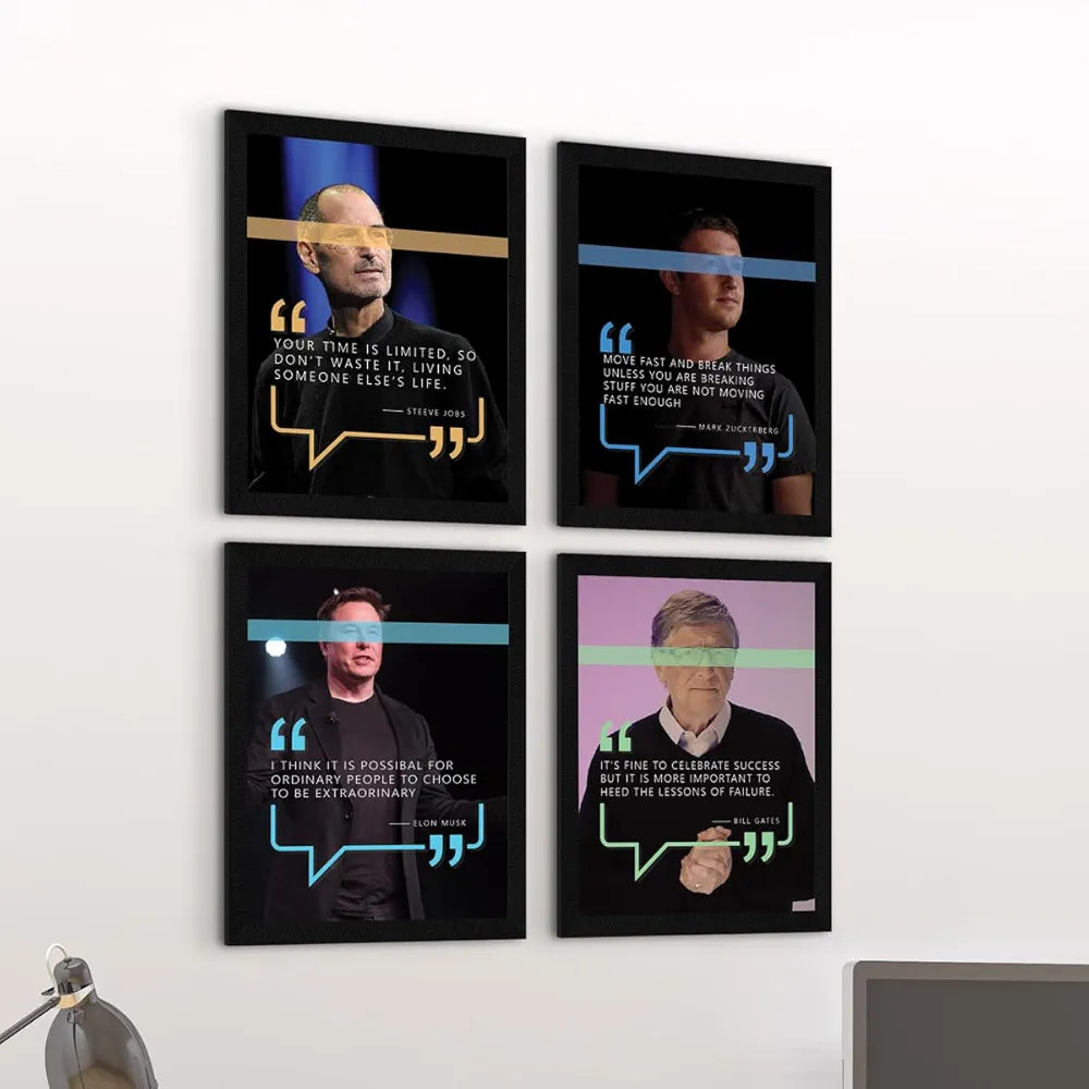 ArtX Paper Big Quote Wall Frame Art Painting AXF00116-MOT Set of 4