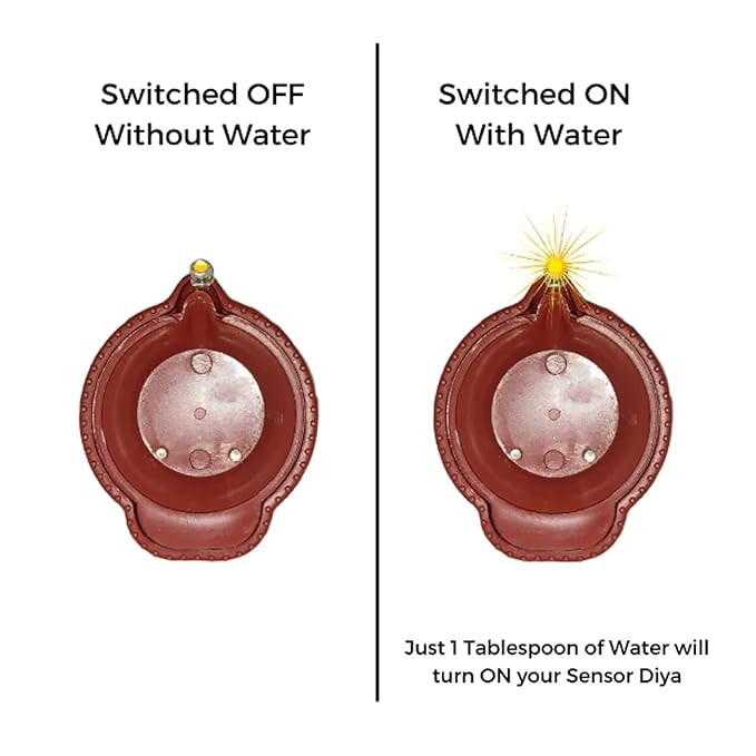 Occasion Water Sensor Diya Set Water Sensor LED Diyas - 12 Pcs