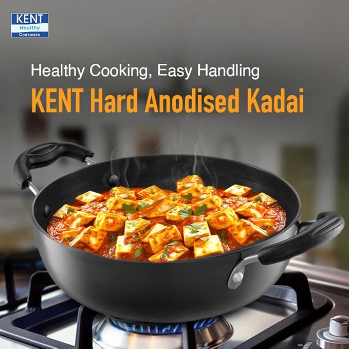 Kent Hard Anodised Kadhai 4.3L, 28 Cm - 1000 gms