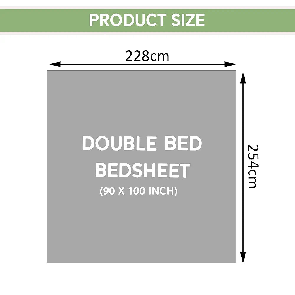 Kuber Industries Premium Cotton Bedsheets For Double Bed With 2 Pillow Covers Green