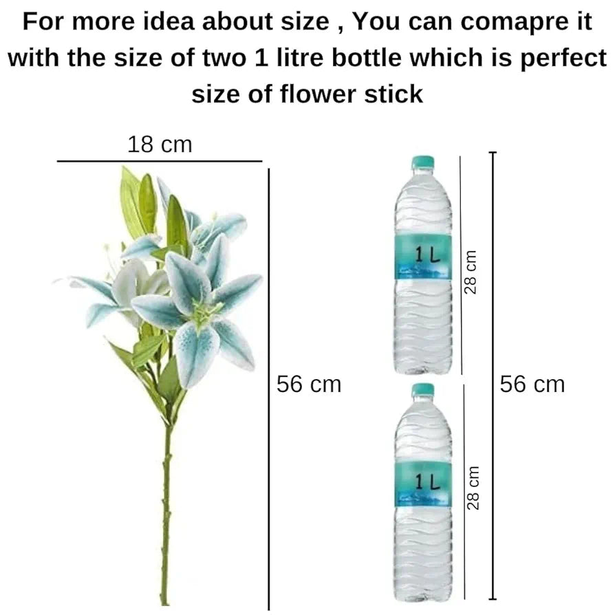 Lily Artificial Flowers Sticks Blue