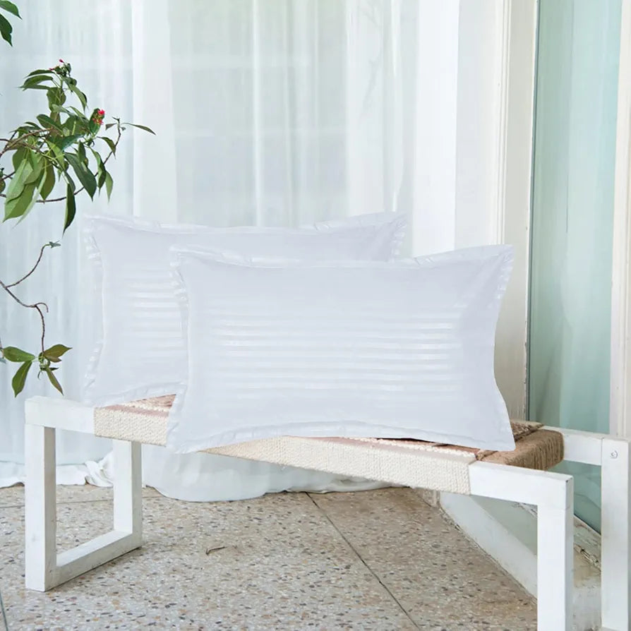 Cloth Fusion Glace Cotton Pillow Cover Set of 2 with Envelope Closure Soft Pillow White