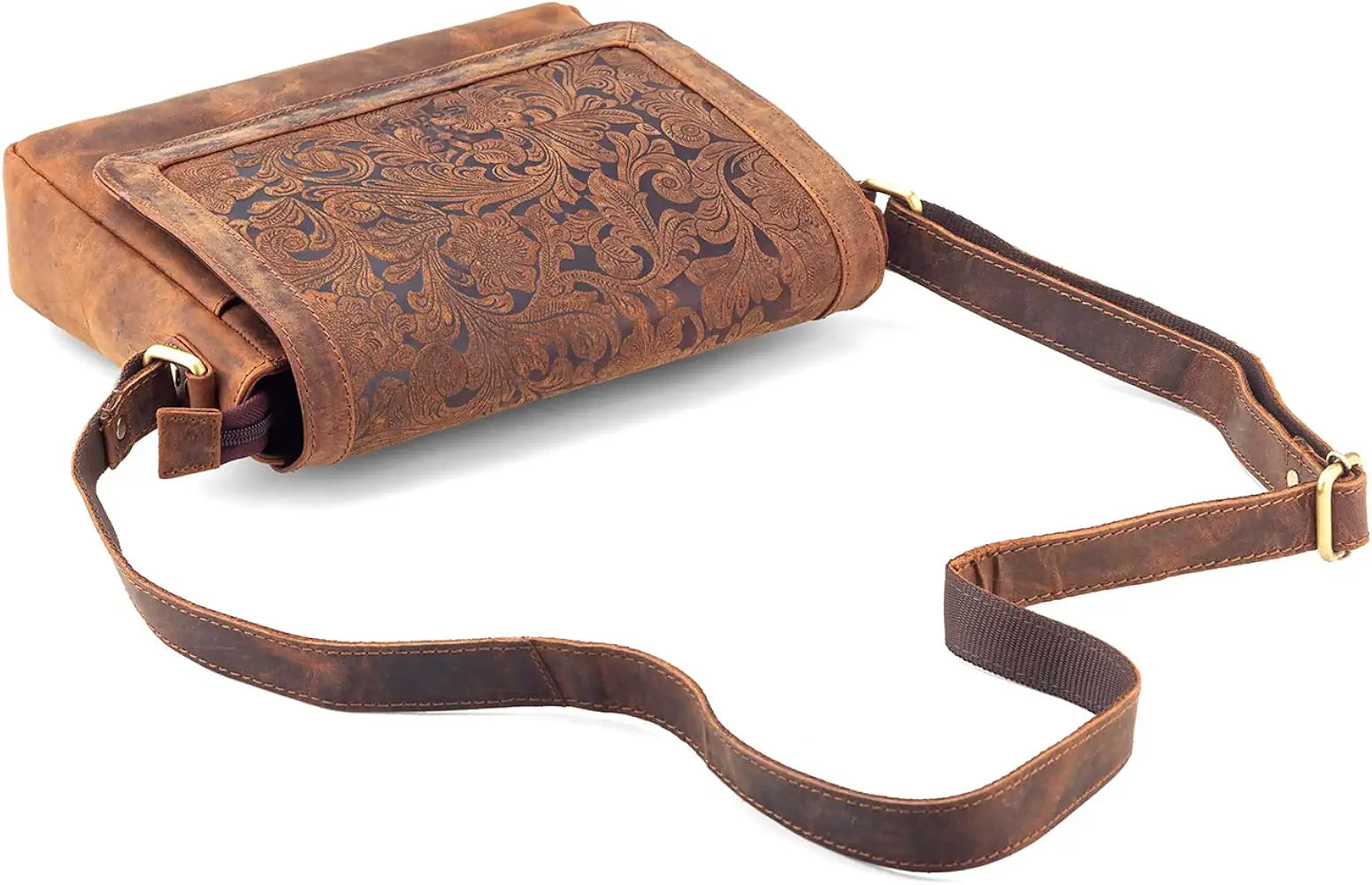 Goatter Hunter Leather Floral Sling Bag for Girls and Women,