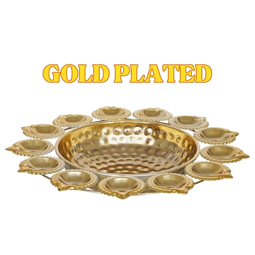 Webelkart Diya Shape Flower Decorative Urli Bowl Gold