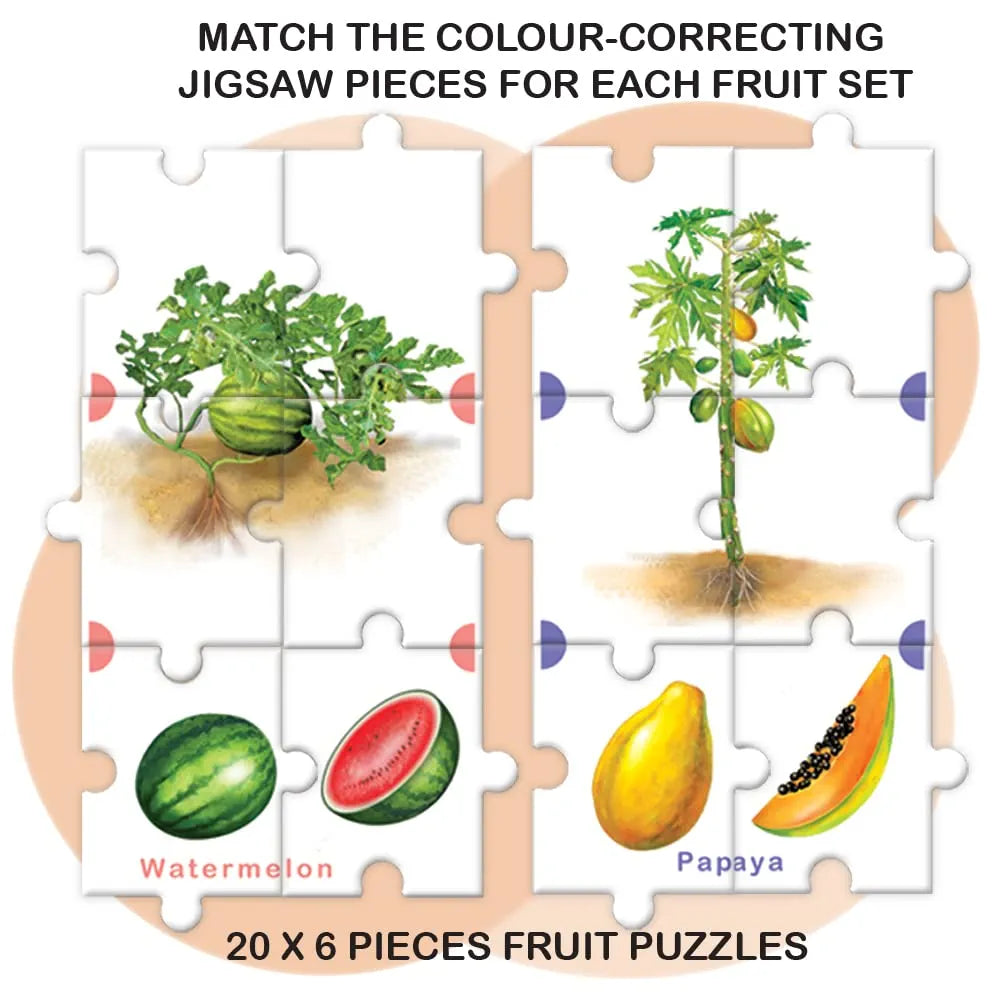 Toykraft Puzzles for Kids for Age 5-7, Educational Toys, Jigsaw Puzzles for Kids, 6 Piece Puzzle for Kids - Feast on Fruits