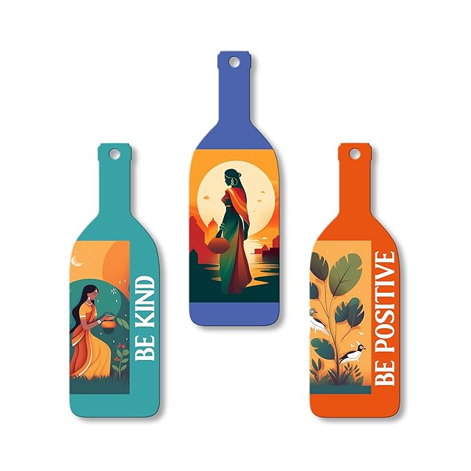 Artvibes Be Kind Be Positive Wooden Wall Hanging for Home Decor | Set of 3